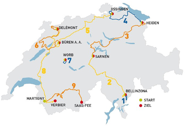 2014 Tour of Switzerland map